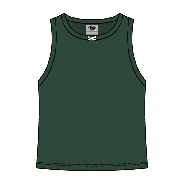 Ribbed high Neck Tank with Bow - The Collegiate Lineup