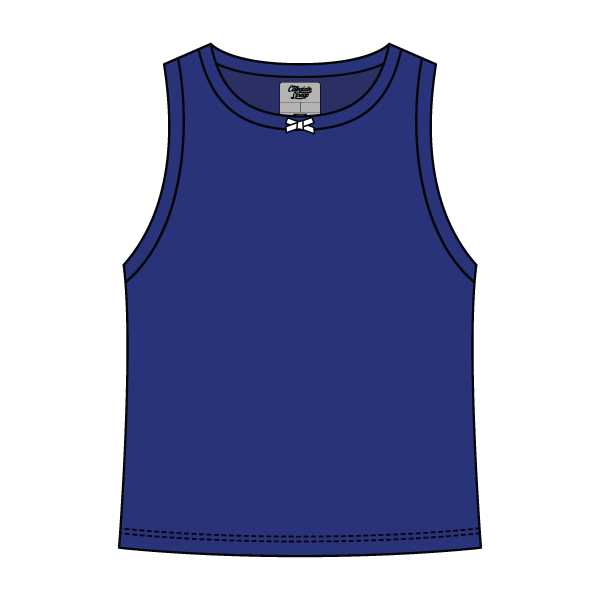 Ribbed high Neck Tank with Bow - The Collegiate Lineup