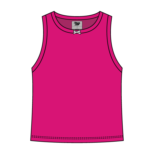 Ribbed high Neck Tank with Bow - The Collegiate Lineup