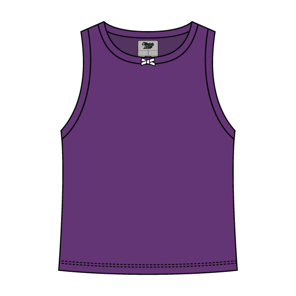 Ribbed high Neck Tank with Bow - The Collegiate Lineup