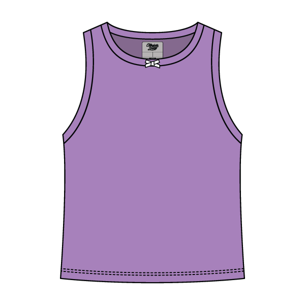 Ribbed high Neck Tank with Bow - The Collegiate Lineup
