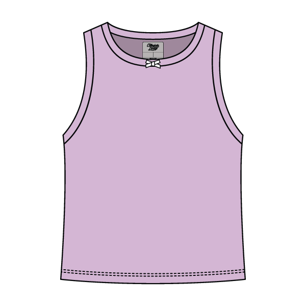 Ribbed high Neck Tank with Bow - The Collegiate Lineup