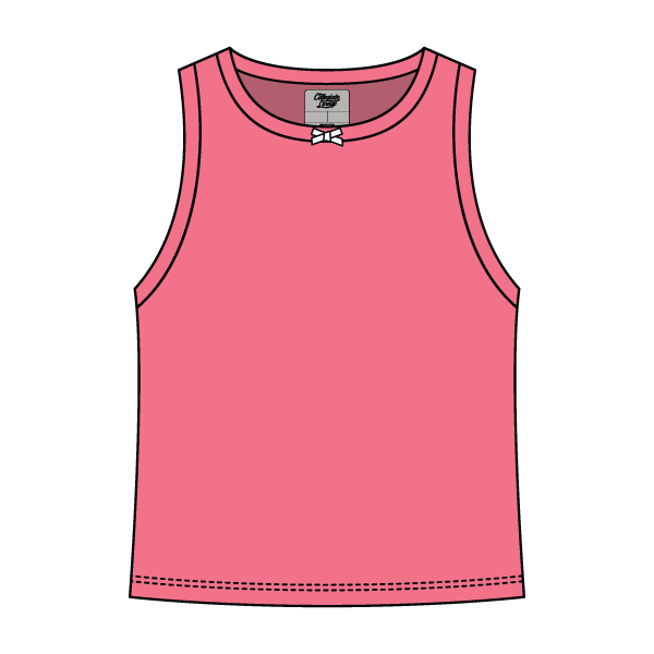 Ribbed high Neck Tank with Bow - The Collegiate Lineup