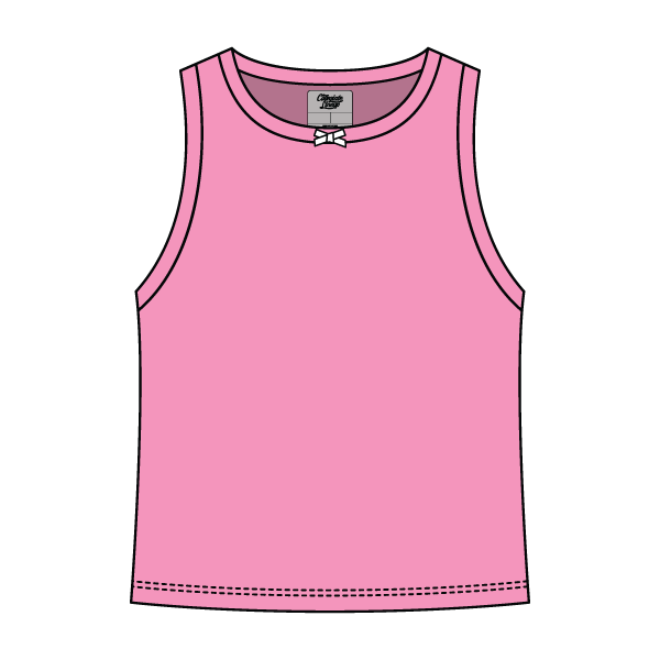 Ribbed high Neck Tank with Bow - The Collegiate Lineup