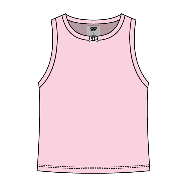Ribbed high Neck Tank with Bow - The Collegiate Lineup