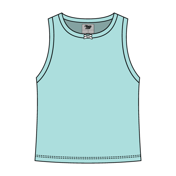 Ribbed high Neck Tank with Bow - The Collegiate Lineup