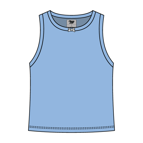 Ribbed high Neck Tank with Bow - The Collegiate Lineup