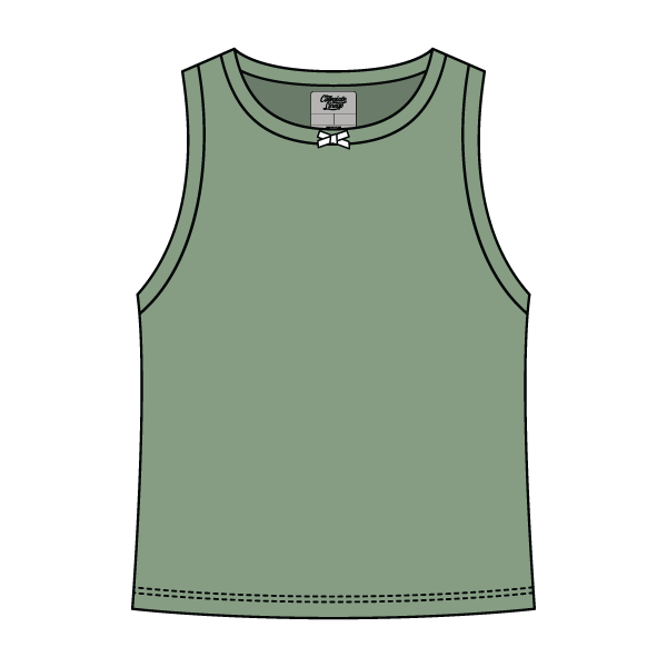Ribbed high Neck Tank with Bow - The Collegiate Lineup