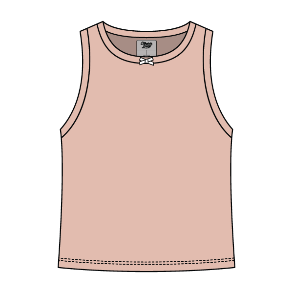 Ribbed high Neck Tank with Bow - The Collegiate Lineup