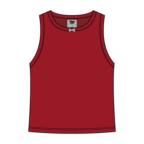 Ribbed high Neck Tank with Bow - The Collegiate Lineup