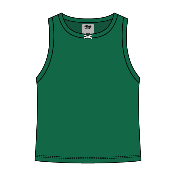 Ribbed high Neck Tank with Bow - The Collegiate Lineup