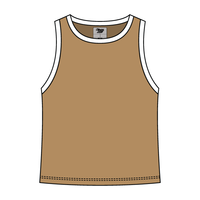 High Neck Rib Tank with Contrast Trim - The Collegiate Lineup