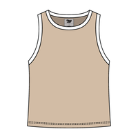 High Neck Rib Tank with Contrast Trim - The Collegiate Lineup