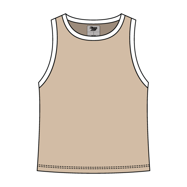 High Neck Rib Tank with Contrast Trim - The Collegiate Lineup