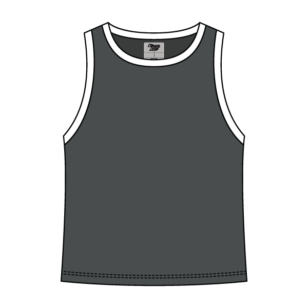 High Neck Rib Tank with Contrast Trim - The Collegiate Lineup