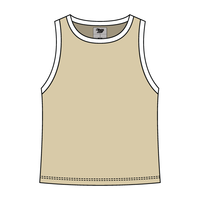 High Neck Rib Tank with Contrast Trim - The Collegiate Lineup