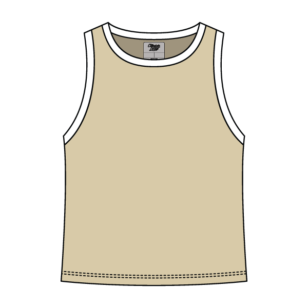 High Neck Rib Tank with Contrast Trim - The Collegiate Lineup
