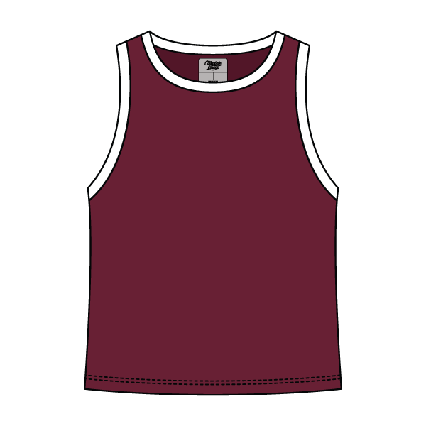High Neck Rib Tank with Contrast Trim - The Collegiate Lineup