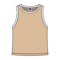 High Neck Rib Tank with Contrast Trim - The Collegiate Lineup