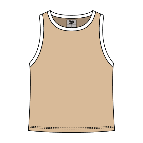 High Neck Rib Tank with Contrast Trim - The Collegiate Lineup