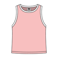 High Neck Rib Tank with Contrast Trim - The Collegiate Lineup