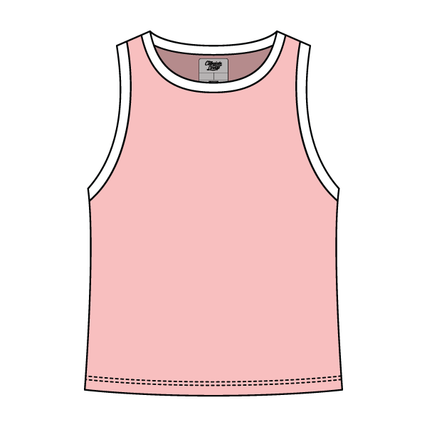 High Neck Rib Tank with Contrast Trim - The Collegiate Lineup