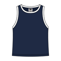 High Neck Rib Tank with Contrast Trim - The Collegiate Lineup