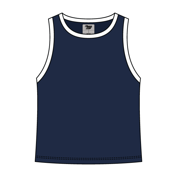 High Neck Rib Tank with Contrast Trim - The Collegiate Lineup