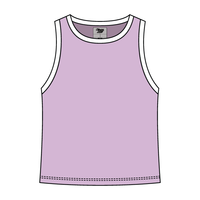 High Neck Rib Tank with Contrast Trim - The Collegiate Lineup