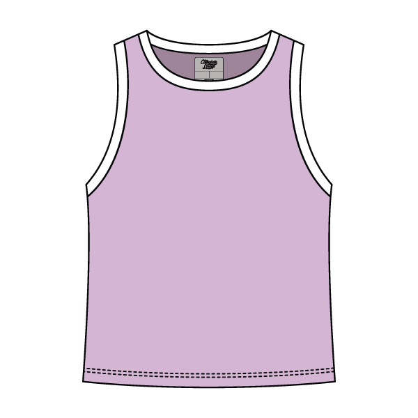 High Neck Rib Tank with Contrast Trim - The Collegiate Lineup