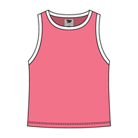 High Neck Rib Tank with Contrast Trim - The Collegiate Lineup