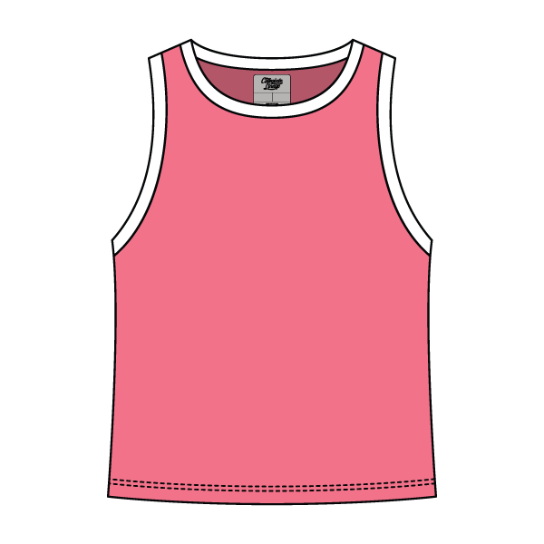 High Neck Rib Tank with Contrast Trim - The Collegiate Lineup