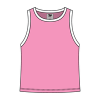 High Neck Rib Tank with Contrast Trim - The Collegiate Lineup