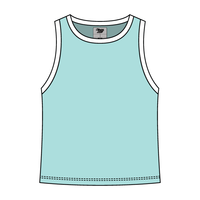 High Neck Rib Tank with Contrast Trim - The Collegiate Lineup