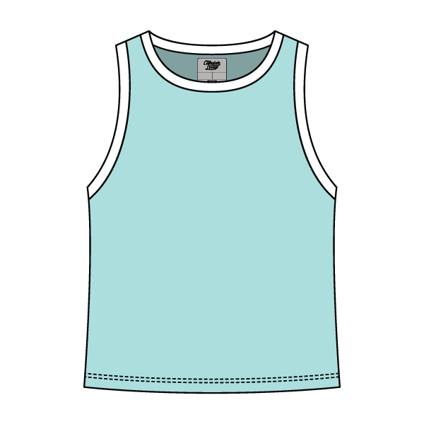 High Neck Rib Tank with Contrast Trim - The Collegiate Lineup