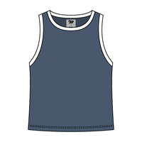 High Neck Rib Tank with Contrast Trim - The Collegiate Lineup