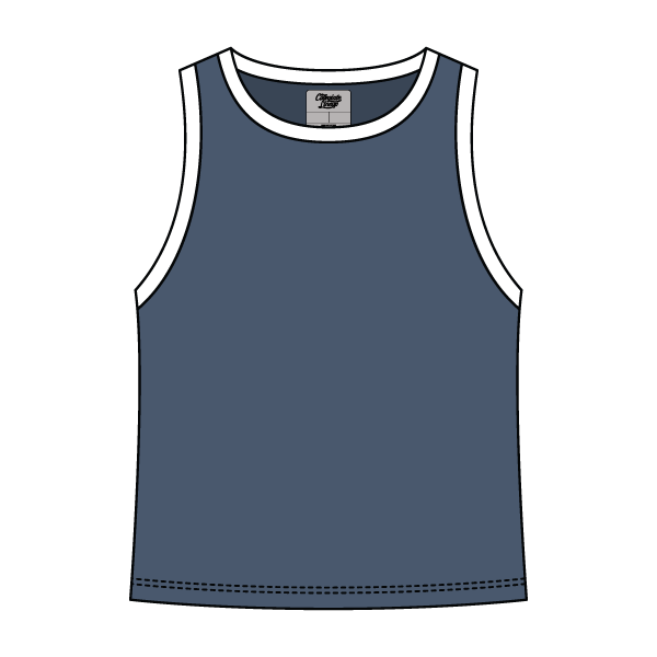 High Neck Rib Tank with Contrast Trim - The Collegiate Lineup