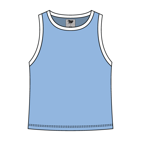 High Neck Rib Tank with Contrast Trim - The Collegiate Lineup