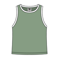 High Neck Rib Tank with Contrast Trim - The Collegiate Lineup
