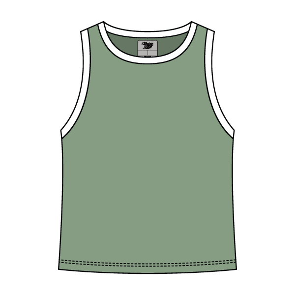 High Neck Rib Tank with Contrast Trim - The Collegiate Lineup