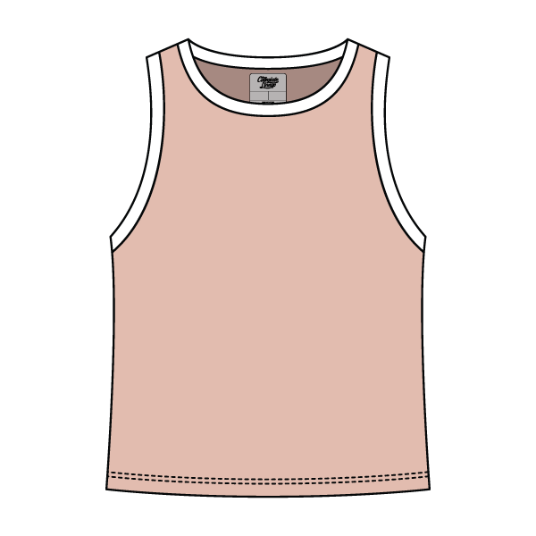 High Neck Rib Tank with Contrast Trim - The Collegiate Lineup