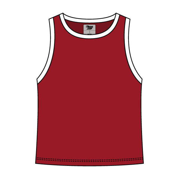 High Neck Rib Tank with Contrast Trim - The Collegiate Lineup