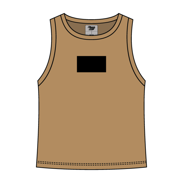 Ribbed High Neck Tank with Patch - The Collegiate Lineup