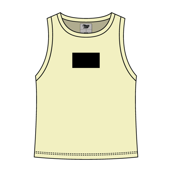 Ribbed High Neck Tank with Patch - The Collegiate Lineup