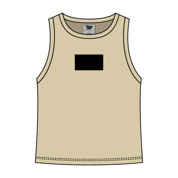 Ribbed High Neck Tank with Patch - The Collegiate Lineup