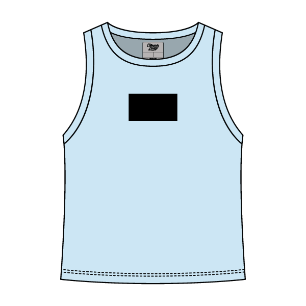 Ribbed High Neck Tank with Patch - The Collegiate Lineup