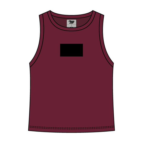 Ribbed High Neck Tank with Patch - The Collegiate Lineup