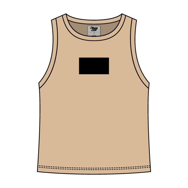 Ribbed High Neck Tank with Patch - The Collegiate Lineup