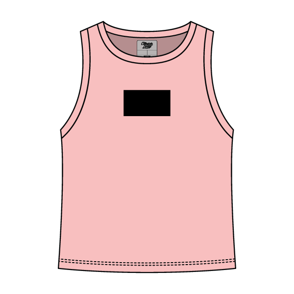 Ribbed High Neck Tank with Patch - The Collegiate Lineup