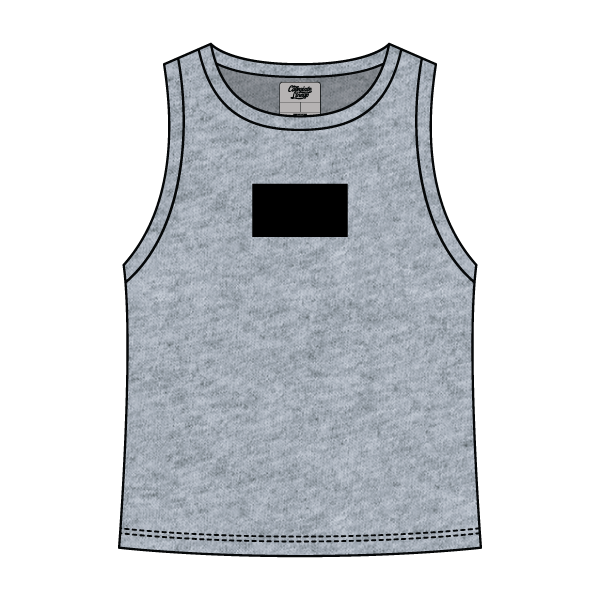 Ribbed High Neck Tank with Patch - The Collegiate Lineup